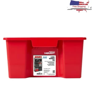 Durable Plastic Stacking Storage Bin 14.7 Gallon Nestable Organizer Garage Home Office Industrial Use Heavy Duty Containers