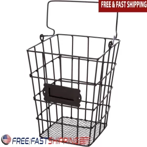 Metal Wire Mesh Hanging Basket Storage Rack Organizer Kitchen Bathroom Essentials Efficient Space Saver Vintage Design